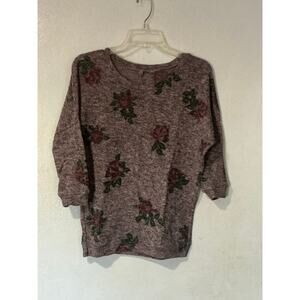Charlotte Russe Brand women's floral pullover sweater size xs